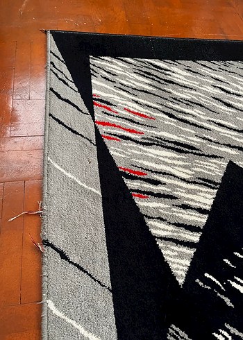 Gümüşsuyu Soyut Desenli Siyah Modern Halı - Görsel 3