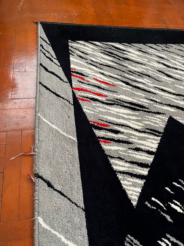 Gümüşsuyu Soyut Desenli Siyah Modern Halı - Görsel 3