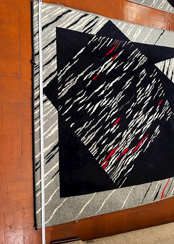 Gümüşsuyu Soyut Desenli Siyah Çağdaş Halı - Görsel 6