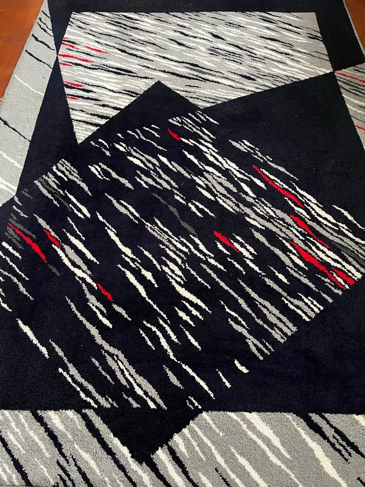 Gümüşsuyu Soyut Desenli Siyah Çağdaş Halı - Görsel 2