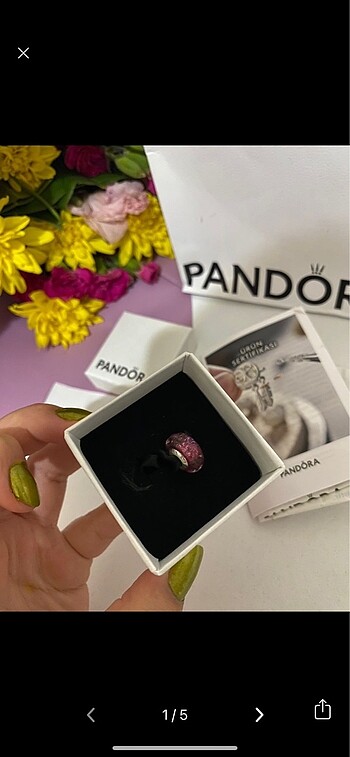 pembe murano charm