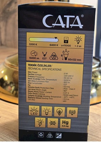 Diğer CATA CT-4229 ŞARJLI 9 W BEYAZ LED AMPÜL