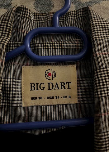 Diğer Gri Ekoseli Düğmeli Kadın Blazer Ceket
