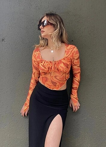 Trendyol & Milla tül detaylı bluz