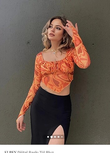 tül detaylı bluz