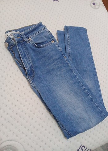 36 Beden Mavi Normal Boy Kadın Denim Jean