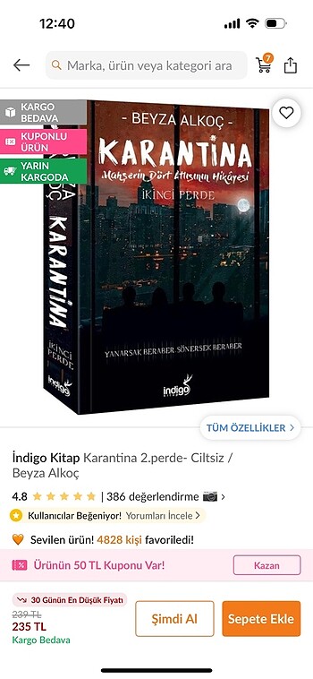 Karantina ciltsiz indigo yayınları