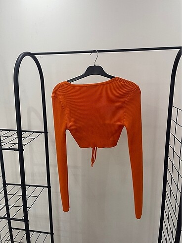 universal Beden turuncu Renk Turuncu bağlamalı bluz
