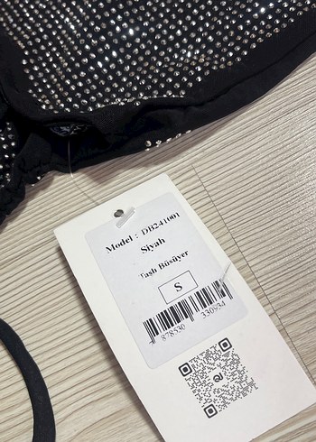 Siyah taşlı büstiyer - Görsel 3