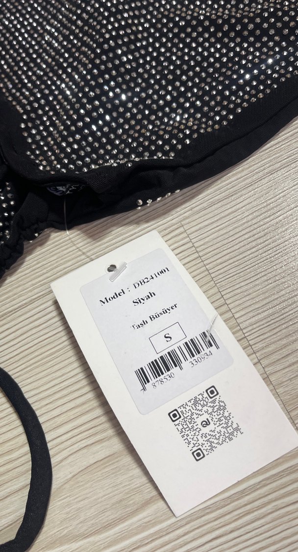 Siyah taşlı büstiyer - Görsel 3