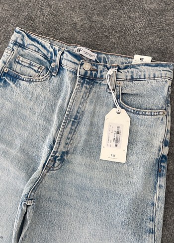 Zara Buz mavi straight fit Kadın Kot Pantolon