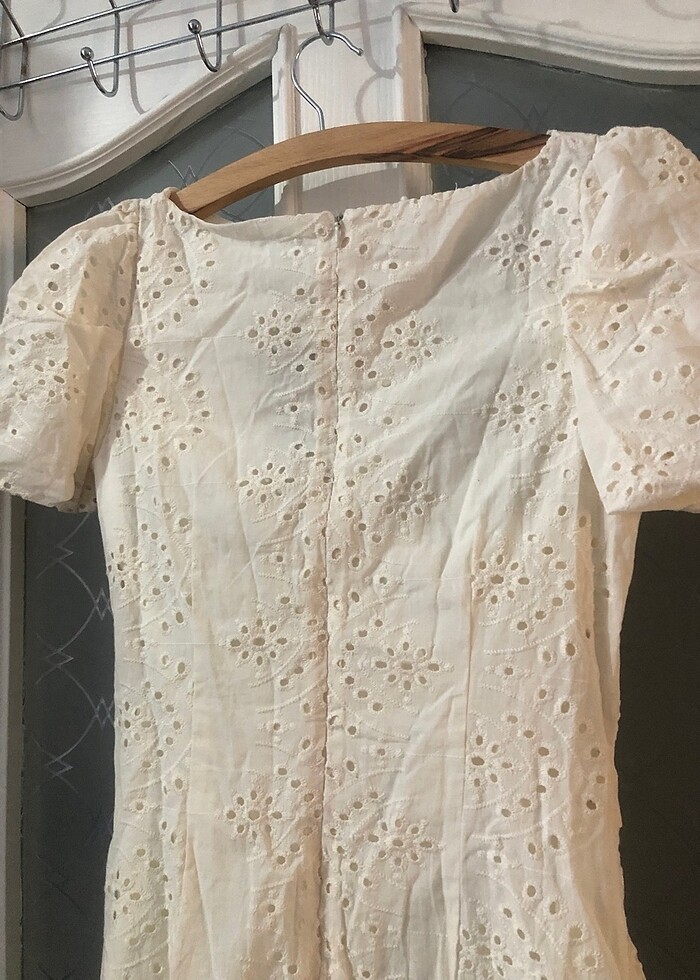 Krem elbise - Görsel 4