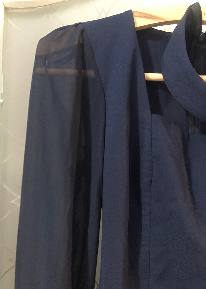 Lacivert elbise - Görsel 2