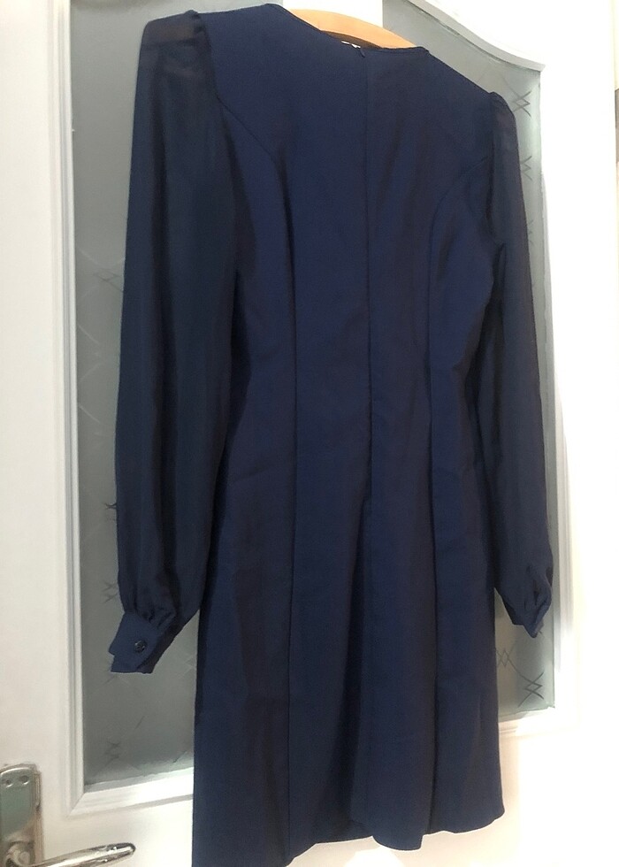 Lacivert elbise - Görsel 3