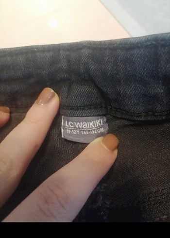 Siyah kız çocuk  Dar Kesim Midi Jean - Görsel 3