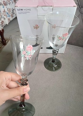 Beden ICW HOME Gül Desenli Cam Kadehler Seti