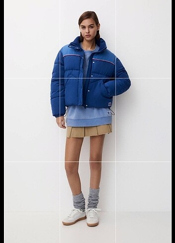 m Beden Pull & Bear Russell Athletic şişme mont