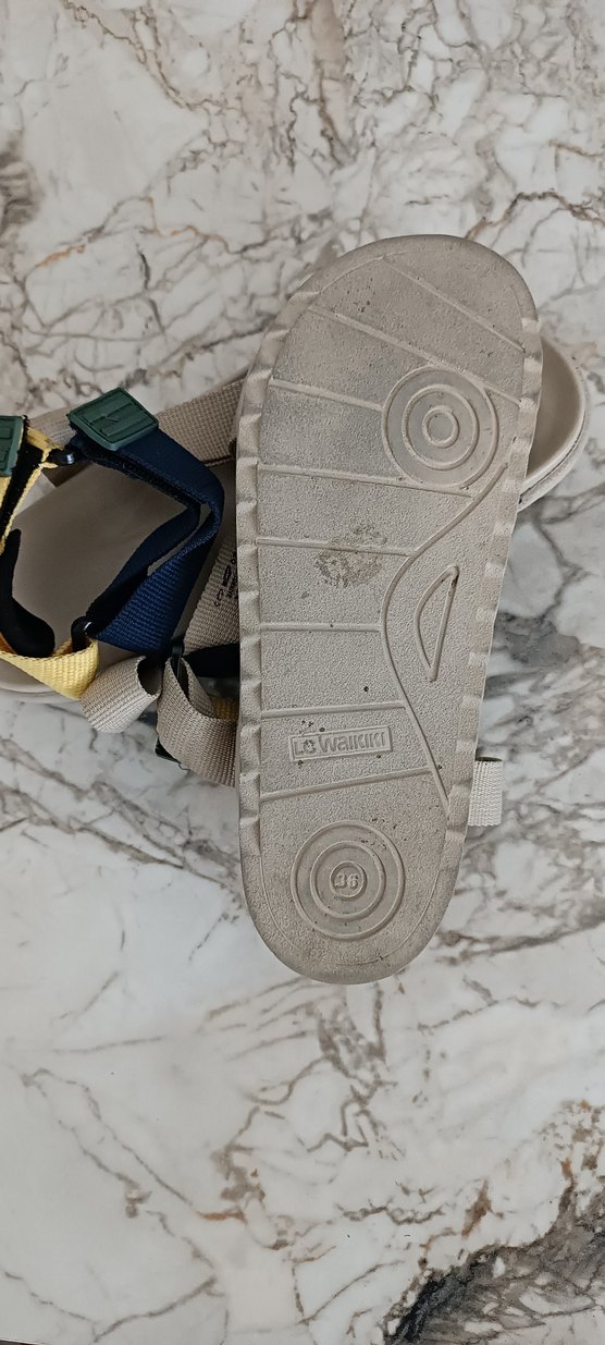 Erkek çocuk cırt cırtlı taş rengi sandalet - Görsel 3