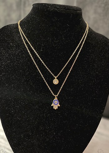 Diğer İki Katlı Altın Renk Mini Bohem Kolye