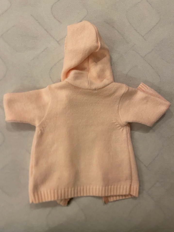 Nakışlı Pembe Kapüşonlu Kız Hırkası - Görsel 4