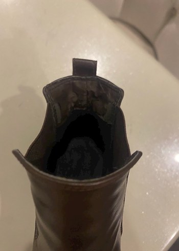 Kahverengi Deri Kadın Topuklu Bot - Görsel 4