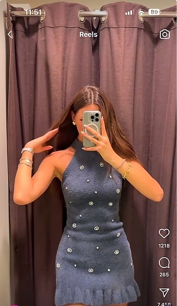 Zara tüylü halter elbise