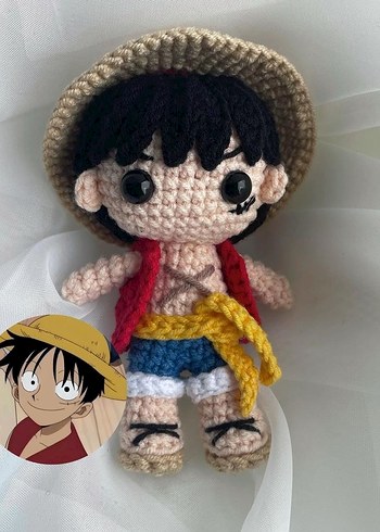 Anime One Piece Lufy amigurumi peluş