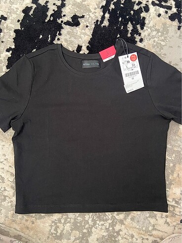 Siyah CROP TİŞORT