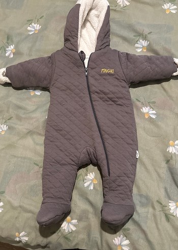 Fermuarlı Kahverengi Bebek Tulumu - Görsel 2