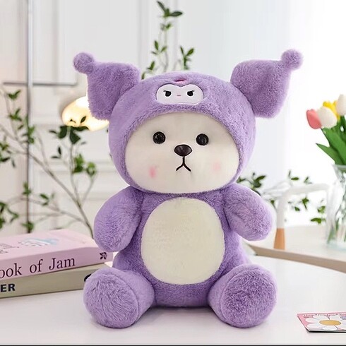 Kuromi Şapkalı Sevimli Peluş Ayıcık