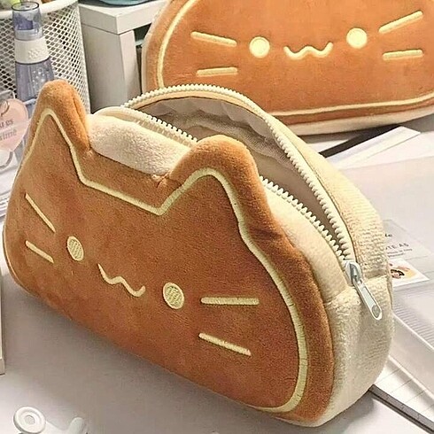  Beden Karamel Kedi Peluş Kalemlik
