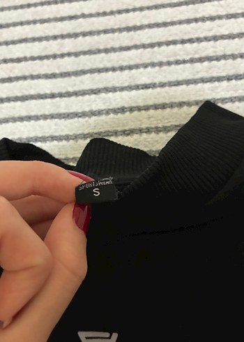 crop dik yaka sweatshirt - Görsel 2