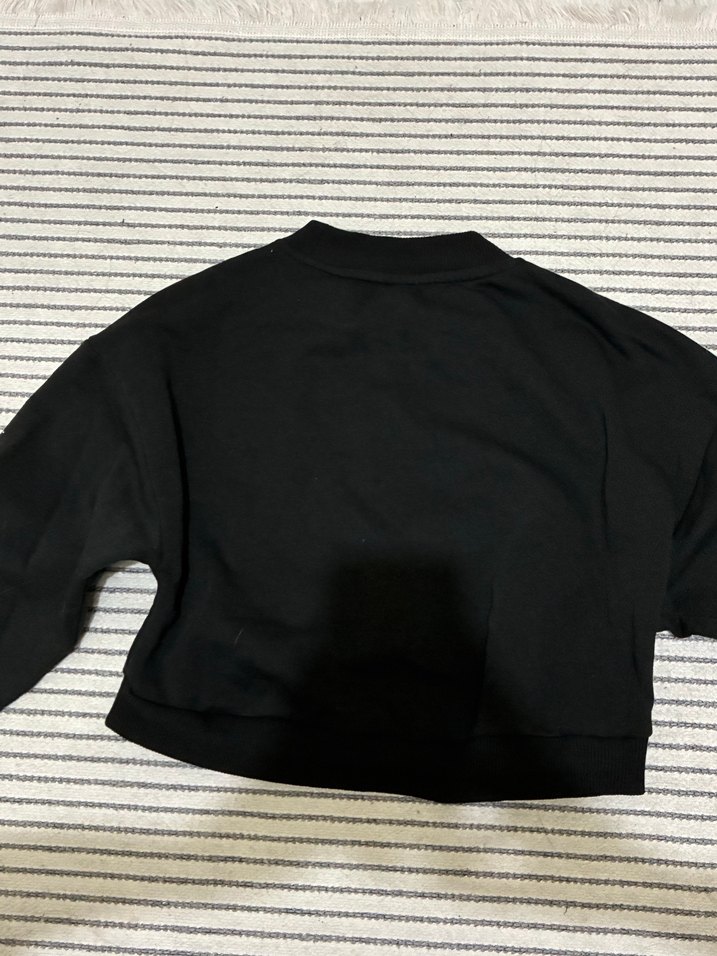 crop dik yaka sweatshirt - Görsel 3