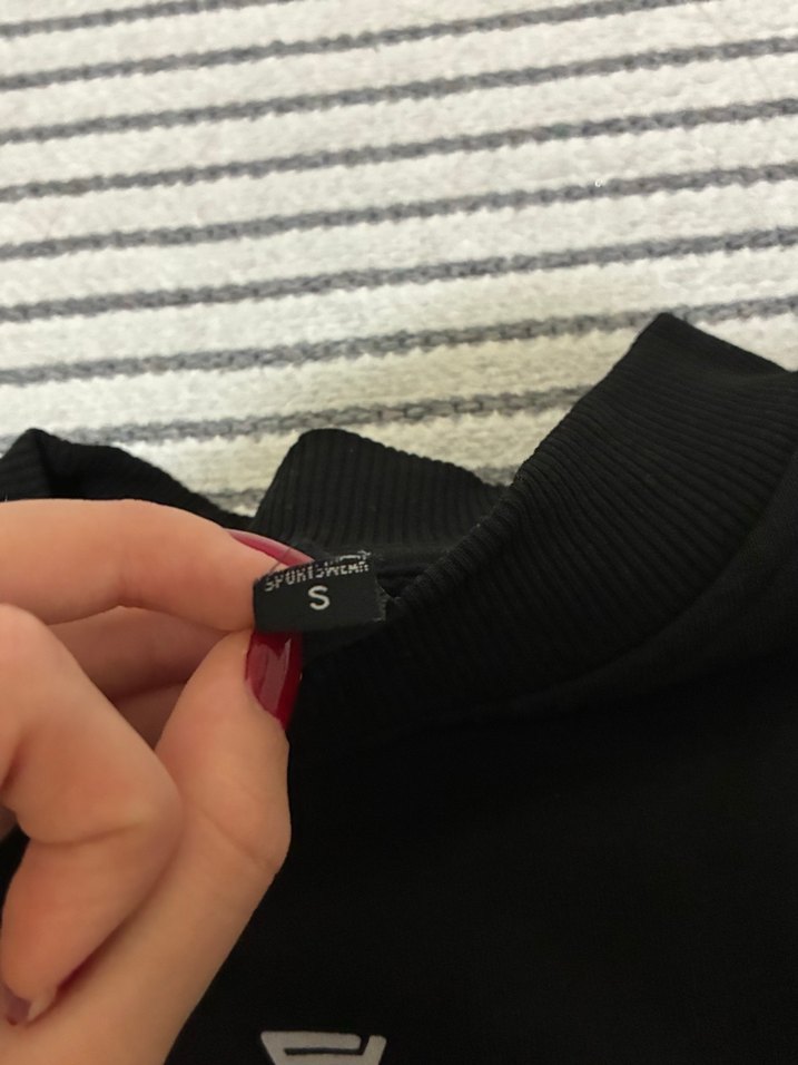 crop dik yaka sweatshirt - Görsel 2