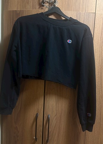 Nike Champion Siyah Crop Sweatshirt