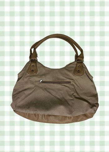 American Vintage Vintage Bej Gri Kadın Fermuarlı Çanta
