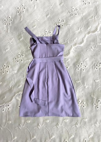 Mor İnce Askılı Midi Elbise - Görsel 2