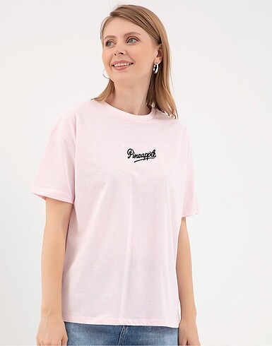 Oversize Yazı Baskılı Tshirt