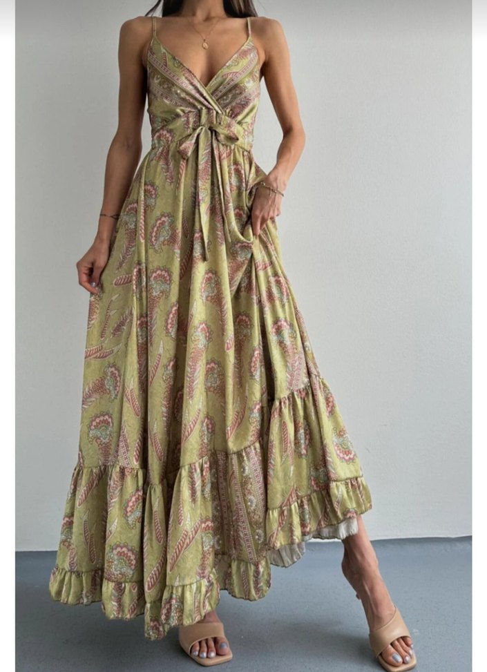 kadın saten elbise - Görsel 3