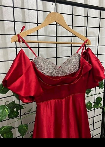 kadın kırmızı gece elbisesi - Görsel 5