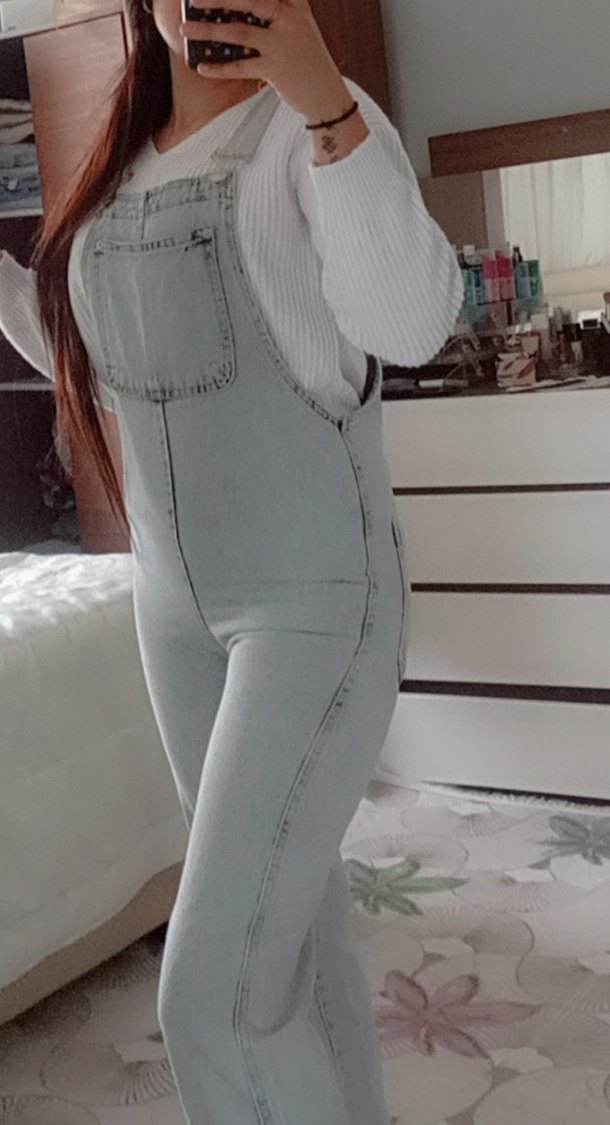 kadın kot tulum - Görsel 3