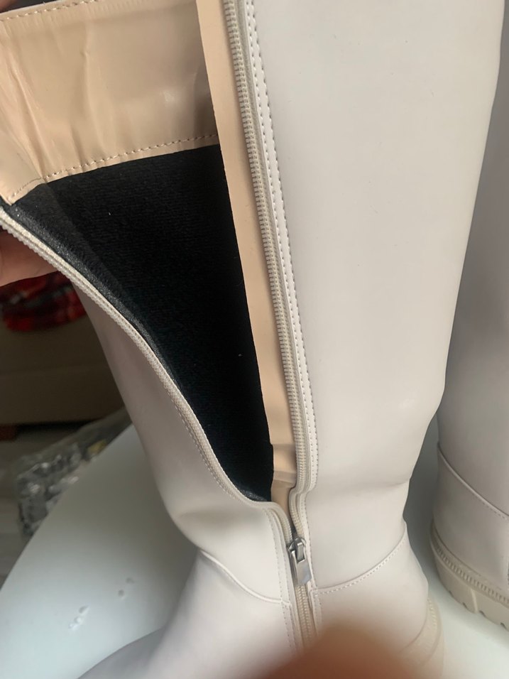 Bej Kadın Dizüstü Kısa Topuklu Çizme - Görsel 2