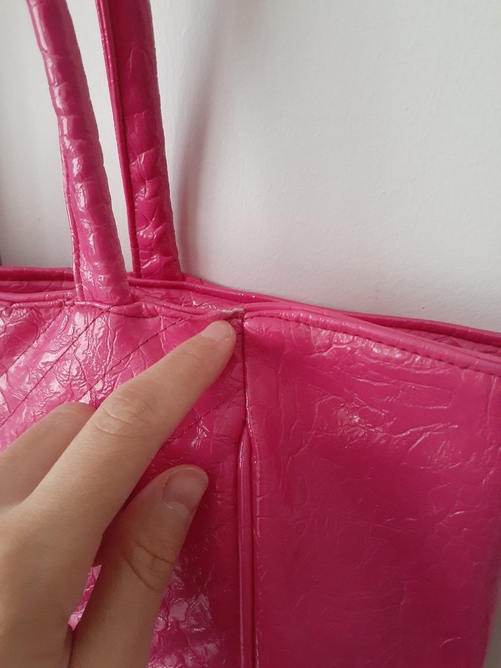 Pembe Deri Kadın Çanta y2k pink - Görsel 5