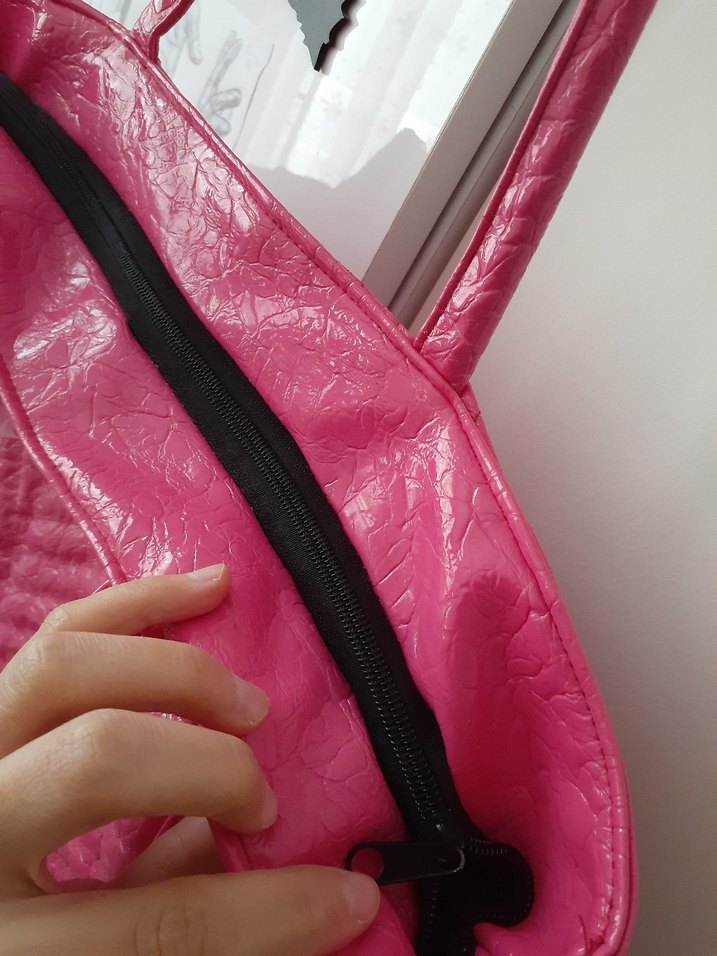 Pembe Deri Kadın Çanta y2k pink - Görsel 4