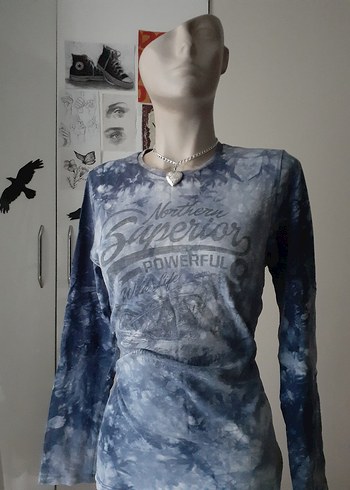 Defacto Batik tie dye desen Uzun Kollu Tişört