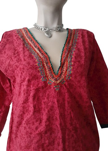 nakışlı Bohem hint işi Tunik - Görsel 2