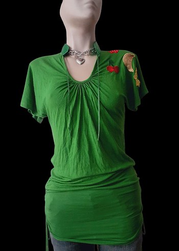 Yeşil Nakışlı ywk bluz elbise - Görsel 3