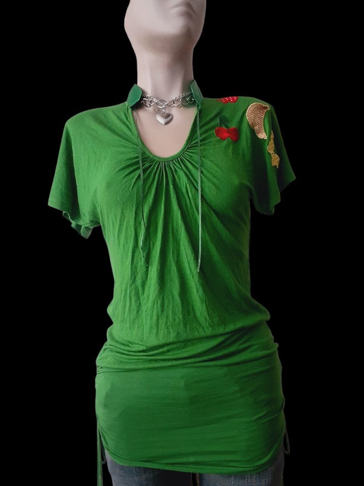 Yeşil Nakışlı ywk bluz elbise - Görsel 3