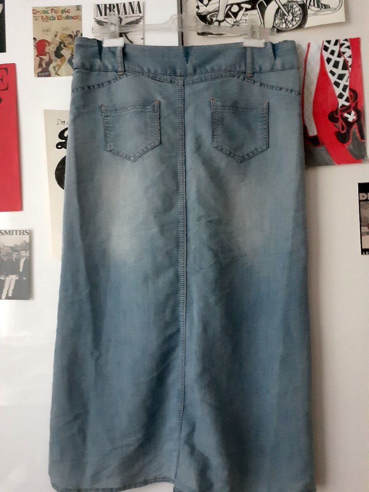 Mavi Kot uzun Etek - Görsel 2