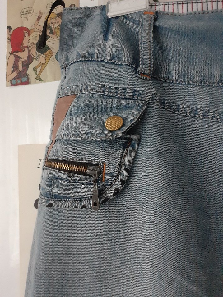 Mavi Kot uzun Etek - Görsel 4